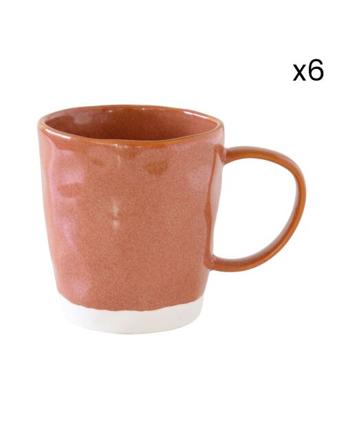 Set de 6 tazas de porcelana, diseño de ladrillo INTERIORS, 350 ml