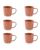 Set de 6 tazas de porcelana, diseño de ladrillo INTERIORS, 350 ml