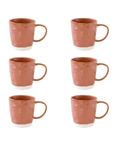 Set de 6 tazas de porcelana, diseño de ladrillo INTERIORS, 350 ml