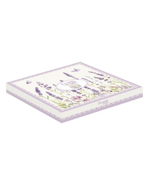 Assiette à dessert en porcelaine fine de haute qualité motif LAVENDER FIELD violette - D.20 cm