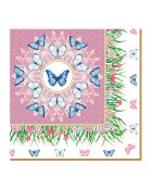 Paquet de 20 serviettes en papier SPRING PARADE roses - 33×33 cm