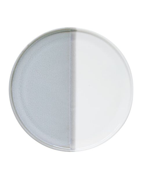 Juego de 4 platos de postre de porcelana gris DOBLES - D.21 cm