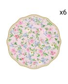 Juego de 6 platos de postre de porcelana GARDEN JOY multicolor - D.20 cm