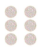 Juego de 6 platos de postre de porcelana GARDEN JOY multicolor - D.20 cm
