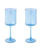 Lot de 2 verres à vin en verre RAINBOW bleus - 380 ml