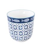 Lot de 6 tasses à café en porcelaine motif SEA SHORE bleues - 150ml