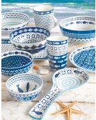 Lot de 6 tasses à café en porcelaine motif SEA SHORE bleues - 150ml