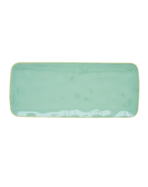 Set di 4 piatti rettangolari in porcellana INTERIORS aqua - 36x16 cm