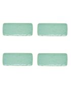 Set di 4 piatti rettangolari in porcellana INTERIORS aqua - 36x16 cm