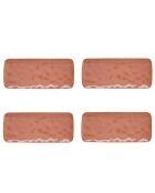 Lot de 4 assiettes rectangulaires en porcelaine INTERIORS brique - 36x16 cm