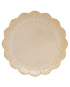 Set van 6 beige FLEURI porseleinen dinerborden - D.26 cm