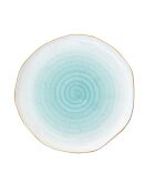 Set de 4 platos azules de porcelana ARTESANAL - D.26 cm