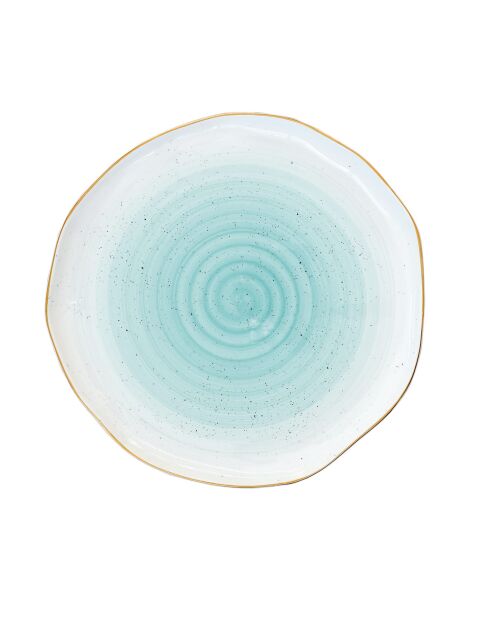 Set de 4 platos azules de porcelana ARTESANAL - D.26 cm