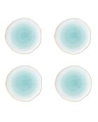 Set de 4 platos azules de porcelana ARTESANAL - D.26 cm