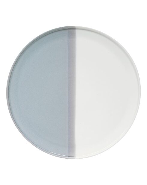 Juego de 4 platos llanos DOBLES de porcelana gris - D.26 cm