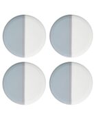 Set van 4 DUBBELE grijze porseleinen dinerborden - D.26 cm