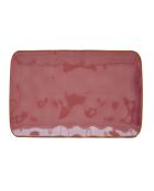 Set de 4 platos llanos rectangulares de porcelana INTERIORS burdeos - 27x19 cm