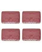 Set de 4 platos llanos rectangulares de porcelana INTERIORS burdeos - 27x19 cm