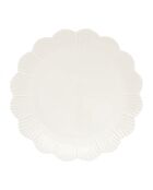 Set van 6 witte dessertborden van FLEURI porselein - D.21 cm