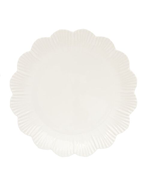 Set van 6 witte dessertborden van FLEURI porselein - D.21 cm