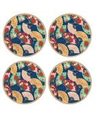 Juego de 4 platos de postre de porcelana KYOTO multicolor - D.19 cm