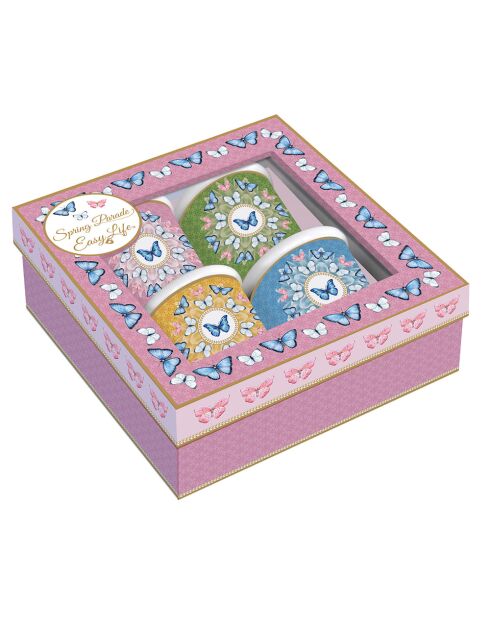 Lot de 4 tasses à café SPRING PARADE multicolores - 100 ml