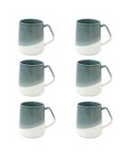 Lot de 6 tasses DOUBLE en porcelaine gris bleu - 380 ml