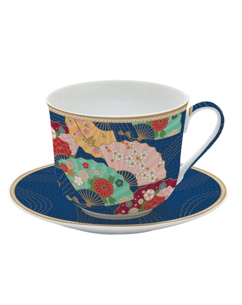 Tasse et soucoupe KYOTO multicolore - 400 ml