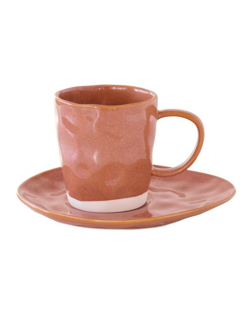 Set de 6 tazas y platillos de café de porcelana INTERIORS brick - 120 ml