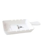 Assiette barbecue en porcelaine KITCHEN ELEMENTS blanche - 31,5x19 cm