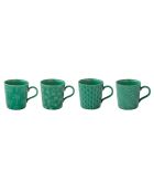 Lot de 4 tasses en porcelaine TROPICANA vertes - 380 ml