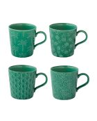 Lot de 4 tasses en porcelaine TROPICANA vertes - 380 ml
