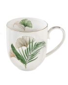 Mug en porcelaine EXOTIQUE blanc/vert - 300 ml