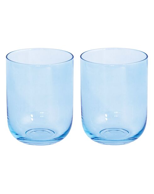 Lot de 2 verres à eau RAINBOW bleus - 390 ml
