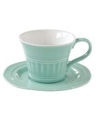 Service à thé en porcelaine 6 pièces ABITARE turquoise - 250 ml