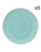 Set van 6 dessertborden van ABITARE aquaporselein - D.19 cm