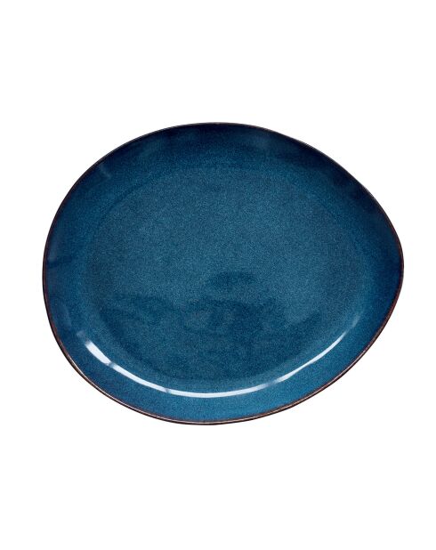 Set van 4 blauwe dinerborden van GENESIS steengoed - 28,5x24 cm