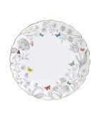 Set aus 4 bunten Porzellantellern mit Blumen und Schmetterlingen, D.26 cm