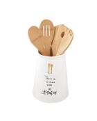 Porte-ustensiles en porcelaine avec 5 accessoires de cuisine  KITCHEN ELEMENTS