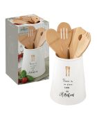 Porte-ustensiles en porcelaine avec 5 accessoires de cuisine  KITCHEN ELEMENTS