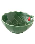 Bol en porcelaine HOLLY & BERRIES GREEN vert - D.14 cm