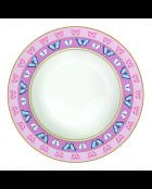 Lot de 6 assiettes creuses SPRING PARADE roses - D.21,5 cm