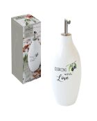 KITCHEN ELEMENTS porseleinen fles voor olie/azijn wit - 300 ml