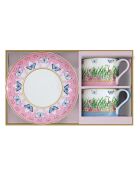 Lot de 2 tasses et soucoupes en porcelaine  SPRING PARADE multicolores - 240 ml