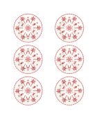 Set van 6 EXOTIC VIBES wit/rode dessertborden - D.19 cm