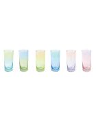 Set mit 6 mehrfarbigen RAINBOW-Trinkgläsern - 430 ml