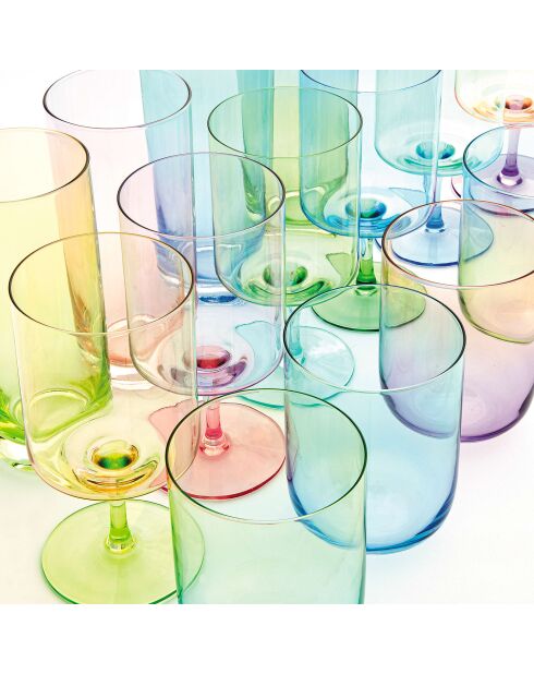 Set mit 6 mehrfarbigen RAINBOW-Trinkgläsern - 430 ml