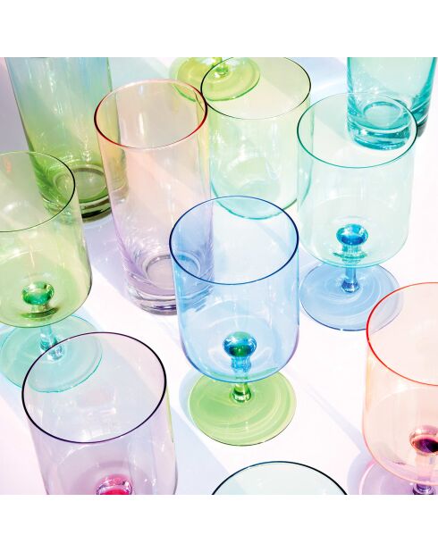 Set mit 6 mehrfarbigen RAINBOW-Trinkgläsern - 430 ml