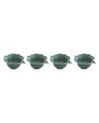 Lot de 4 mini bols en porcelaine en forme de feuille MADAGASCAR verts