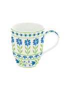 Lot de 2 tasses en porcelaine à motif FLOWERS GARDEN vert/bleu - 350 ml